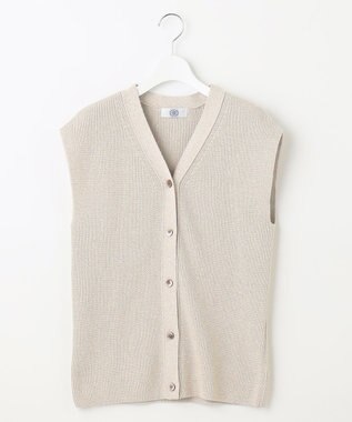 J.PRESS LADIES 【洗える】 シネコットン ニットジレ ベージュ系