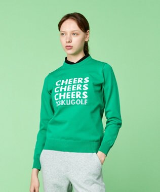 23区GOLF 軽量さが自慢！【WOMEN】ＣＨＥＥＲＳ ロゴニット グリーン系