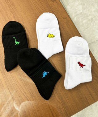 WEGO ダイナソー刺繍アンクルソックス 柄1