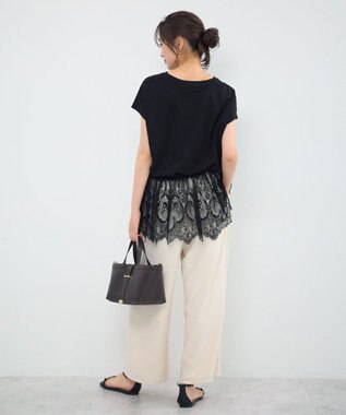 Green Parks レースドッキングフレンチプルオーバー Black