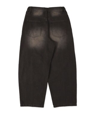 WEGO 【SMLサイズ展開】イージー3Dバレルレッグデニムパンツ デニムブラックソノタ