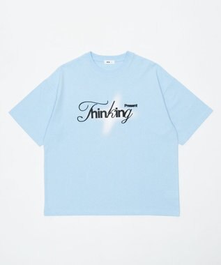 WEGO 【機能T/ユニセックス着用ITEM/MLサイズ展開】接触冷感3D刺繍T(SS) サックス