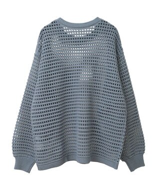 Green Parks メッシュニットチュニック Sax