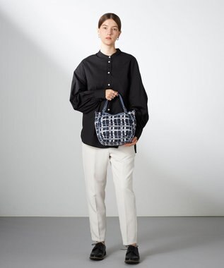 Y'SACCS ドローイングチェック2WAYミニトート ネイビー