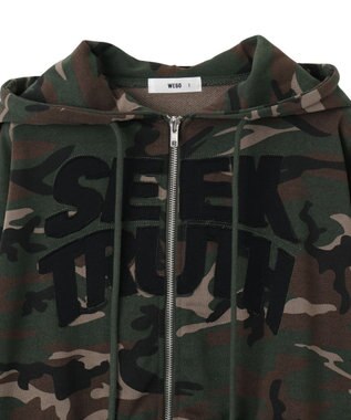 WEGO ロゴZIPショートパーカー 柄1