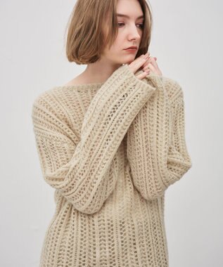 uncrave フィラメントモヘアニット プルオーバー ベージュ