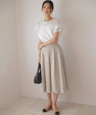 組曲 【WEB限定】ミニフラワーエンブロイダリー スカート ベージュ系7