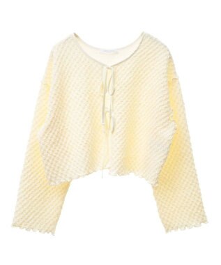 Green Parks ポコポコショート丈カーディガン Ecru