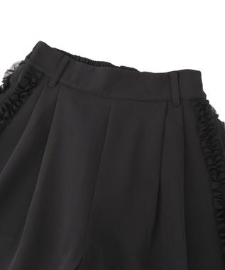 Green Parks ・ｓｗｉｎｇ　ｂｙ　サイドフリルワイドパンツ Black