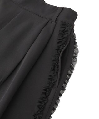 Green Parks ・ｓｗｉｎｇ　ｂｙ　サイドフリルワイドパンツ Black