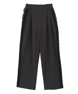 Green Parks ・ｓｗｉｎｇ　ｂｙ　サイドフリルワイドパンツ Black