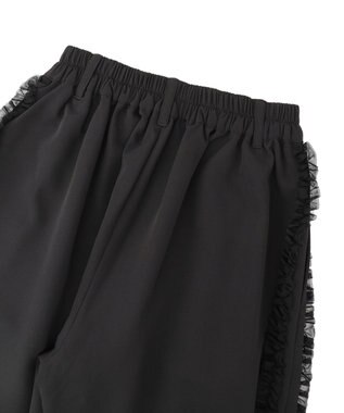 Green Parks ・ｓｗｉｎｇ　ｂｙ　サイドフリルワイドパンツ Black