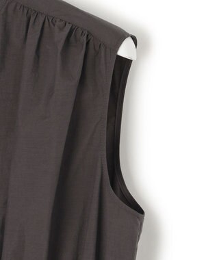 23区 【洗える/撥水加工】ナイロンコットンタフタ ウエストシャーリング ワンピース ダークブラウン系