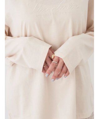 earth music&ecology ｓｔａｒ　ｃｌｕｓｔｅｒ　ロゴロンＴＥＥ Light Beige