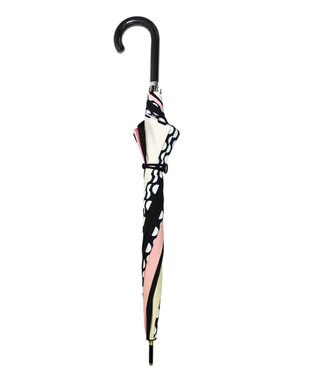 +RING レディース向け プラスリング 長傘 60cm BLK/PNK T1348 黒