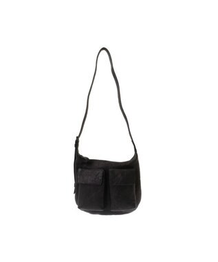 genten ゴートシュリンク ショルダーバッグ小 クロ