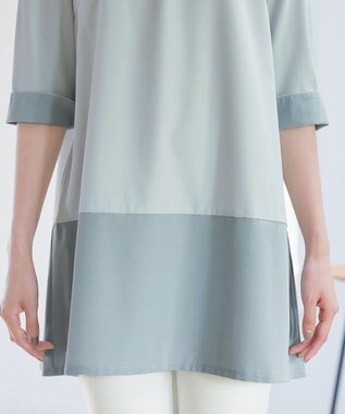 Tiaclasse L 【洗える】バイカラーチュニック ミント