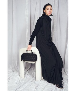 MIYABIYA 【撥水加工】篭目大柄エンボスボンディングミニボストン ブラック