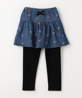 ANY KIDS デニムスカッツ ブルー×ブラック