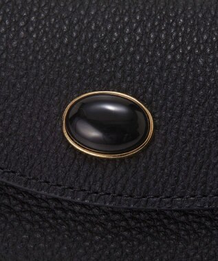 TOPKAPI 【TOPKAPI】gemdrops ジェムドロップ ミニエンボスレザー 天然石 三つ折り 財布 ブラック