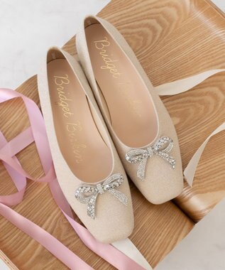 Bridget Birkin 【Bridget Birkin】ビジューリボンラメパンプス