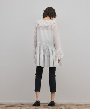 GRACE CONTINENTAL レースカラーチュニックブラウス ホワイト