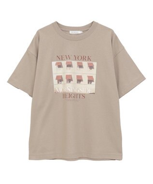 AMERICAN HOLIC ロゴ＆フォトプリントTシャツ Beige