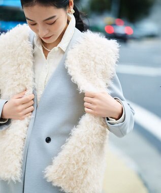 23区 【見上愛さん着用/Oggi11月号掲載】コットン コーデュロイ シャツ ホワイト系