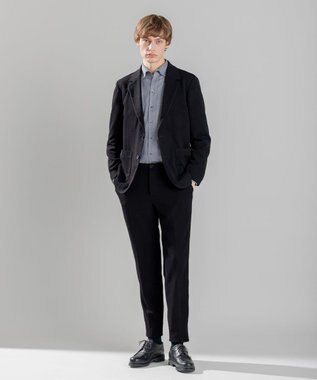 JOSEPH HOMME ツイルヘリンボンクレイジー　イタリアンカラー ブラック系1