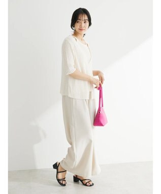 Green Parks テープヤーンドッキングニットプルオーバー Off White