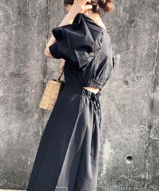 Green Parks AnriettMusee バックカットワークワンピース Black