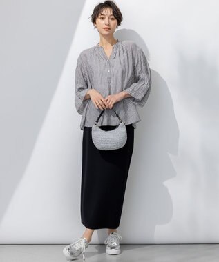 23区 S 【WEB&一部店舗限定/洗える】レーヨンポリエステルストレッチ タイト スカート ネイビー系