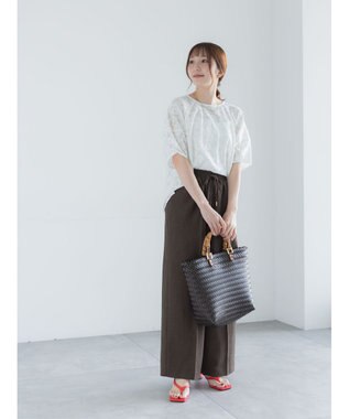 Te chichi メッシュレースボリュームスリーブブラウス オフホワイト