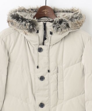 JOSEPH ABBOUD MOUNTAIN  【サスティナブル/ECO撥水/ECOファー/9ポケット/男女兼用】Pe/Nyピーチ ダウンコート アイボリー系