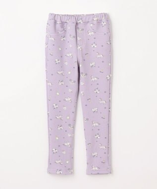 ANY KIDS 7days 裏シャギー 総柄 パンツ ラベンダー系ユニコーン柄