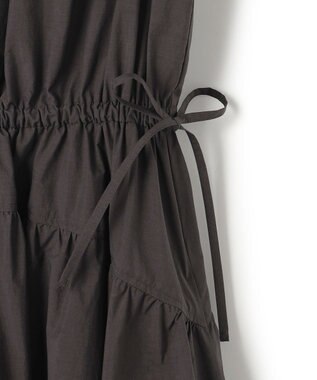 23区 【洗える/撥水加工】ナイロンコットンタフタ ウエストシャーリング ワンピース ダークブラウン系