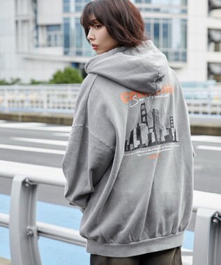 WEGO 【ユニセックス着用ITEM】ピグメントグラフィックプルパーカー 柄4