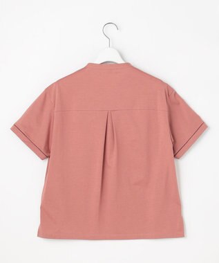 J.PRESS LADIES L プレーティングジャージー バンドカラー カットソー ローズピンク系