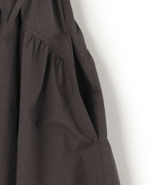 23区 【洗える/撥水加工】ナイロンコットンタフタ ウエストシャーリング ワンピース ダークブラウン系
