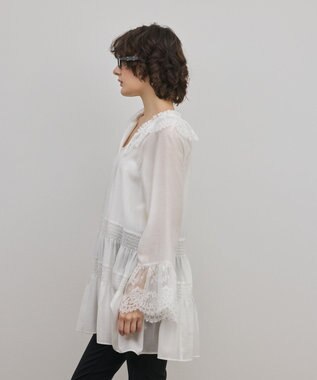 GRACE CONTINENTAL レースカラーチュニックブラウス ホワイト