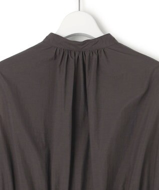 23区 【洗える/撥水加工】ナイロンコットンタフタ ウエストシャーリング ワンピース ダークブラウン系