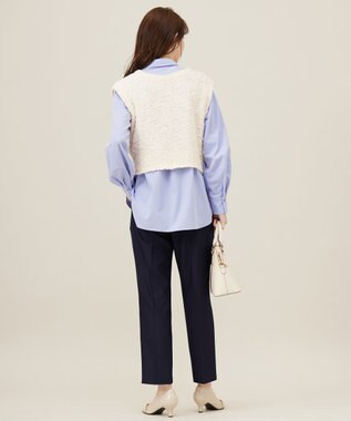 ANY SIS L 【前後着用可】リボンヤーン ベスト アイボリー