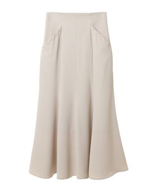 earth music&ecology パール付きマーメイドスカート Ecru