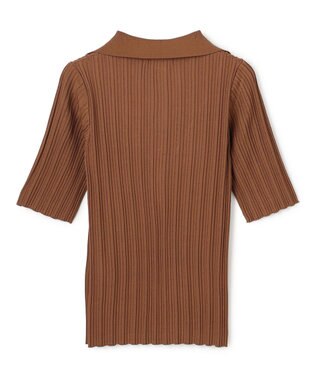 BEIGE， LABRADO / ランダムリブ スキッパーニット Brown