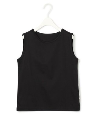 ICB L 【洗える】 コットンリヨセルスムース ノースリーブインナー ブラック系