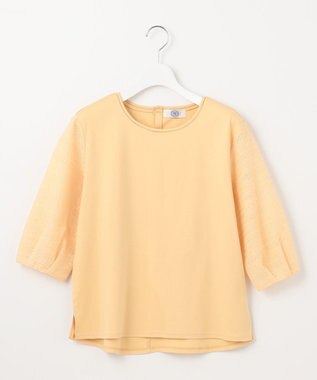 J.PRESS LADIES L 【WEB限定カラーあり】スムースジャージー 刺繍スリーブ カットソー イエロー系