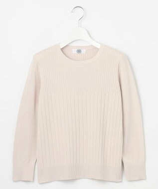 J.PRESS LADIES L 【洗える】Cotton Acetate ストライプ ニット プルオーバー ベージュ系