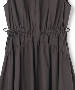 23区 【洗える/撥水加工】ナイロンコットンタフタ ウエストシャーリング ワンピース ダークブラウン系