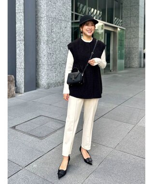 Green Parks フレア裏付きボアベスト Black