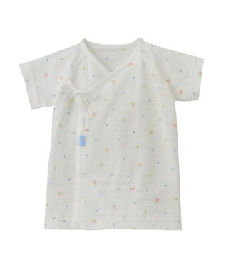 MIKI HOUSE HOT BISCUITS 【50-60cm】 メッシュ素材 総柄短肌着 ブルー